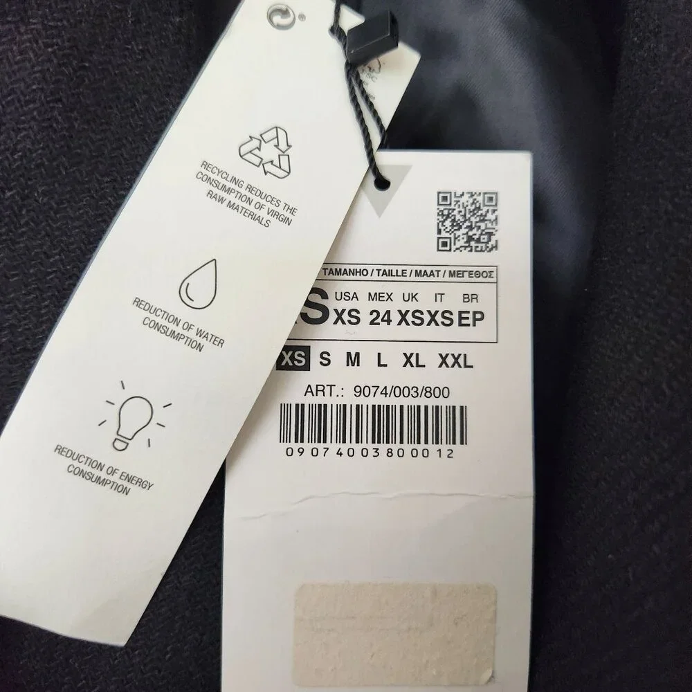 Zara Black Wool Military Jacket Gold Buttons Fall Winter Old Money Glam Preppy - Picture 10 of 13